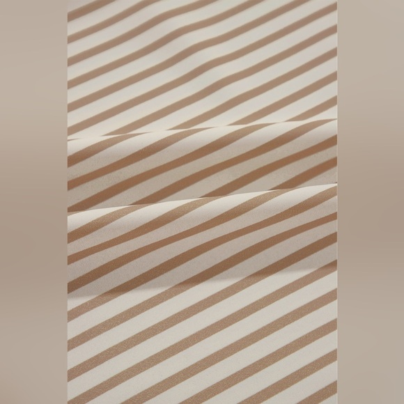 Khaki Stripe Print Wide Leg Drawstring Pants Bohemian - Picture 8 of 8